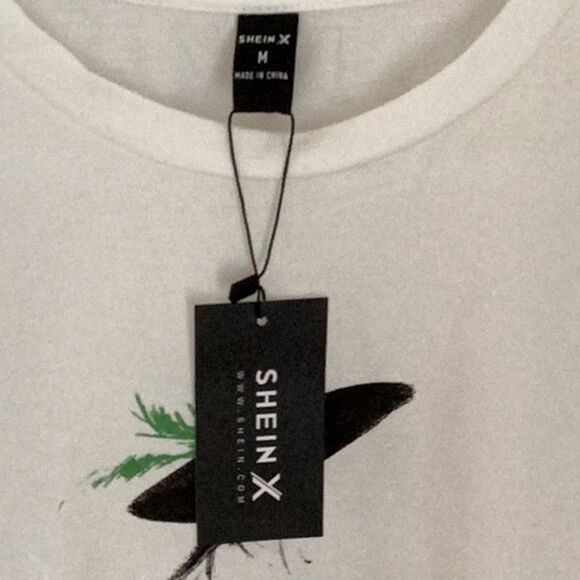 SHEIN NEW WITH TAGS X VIKTORK FIGURE GRAPHIC TEE SHIRT TOP WHITE SIZE MEDIUM - Picture 5 of 7